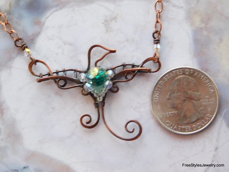 Copper Wire Wrapped Bird Pendant Wire Wrapped Necklace Wire Etsy