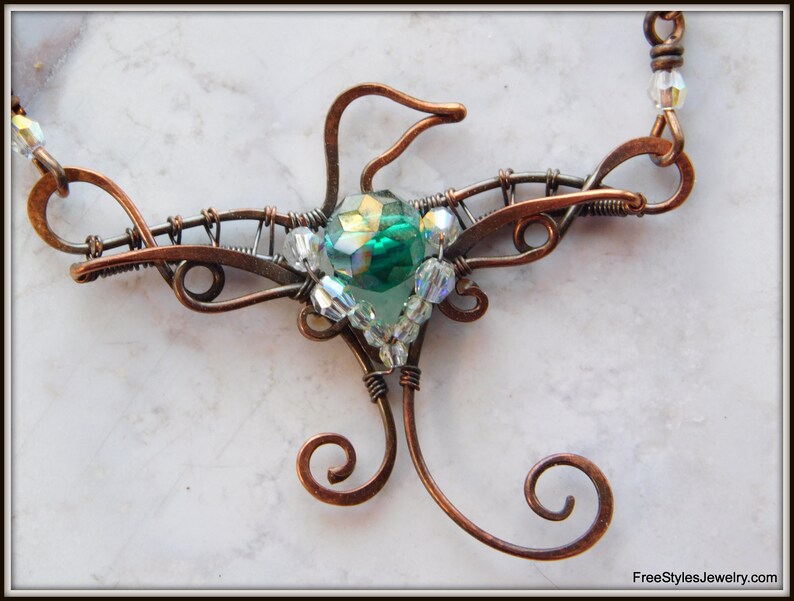 Copper Wire Wrapped Bird Pendant Wire Wrapped Necklace Wire Etsy