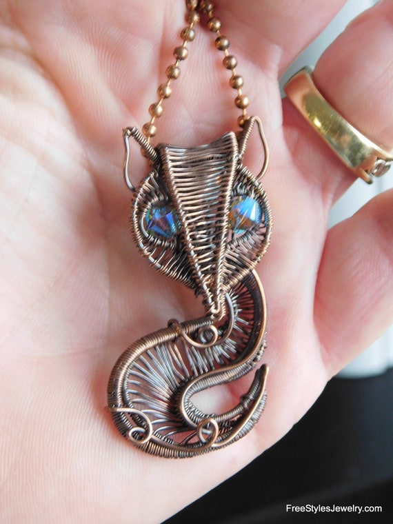 Fox Necklace Fox Jewelry Therian Necklace Wire Wrapped Fox Copper Wire Wrapped Jasper Necklace Jasper Fox Wire Pendant Crystal Jewelry
