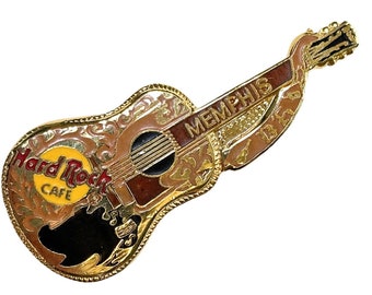 Hard Rock Cafe Memphis Buddy Holly Guitar Pin | Vintage Enamel Souvenir