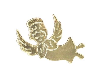 Angel Pin | Vintage Religious Pins | Gold Tone Christian Brooch