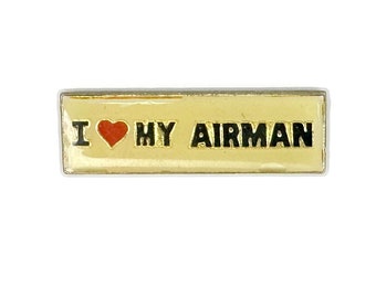 I Love My Airman Pin | Vintage Military Pilot Badge | Aviator US Air Force | Gift for USAF Spouse