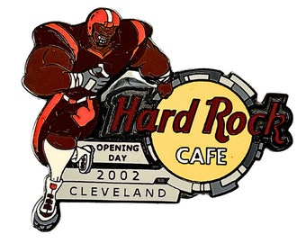 Hard Rock Cafe Cleveland Pin | Vintage Browns Football Opening Day Hard Enamel Lapel Badge | 2002 HRC Running Back Memorabilia