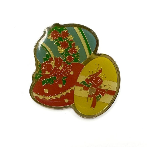 Easter Egg Pin | Vintage Holiday Enamel Pins | Faberge or Pysanky Decorated Egg