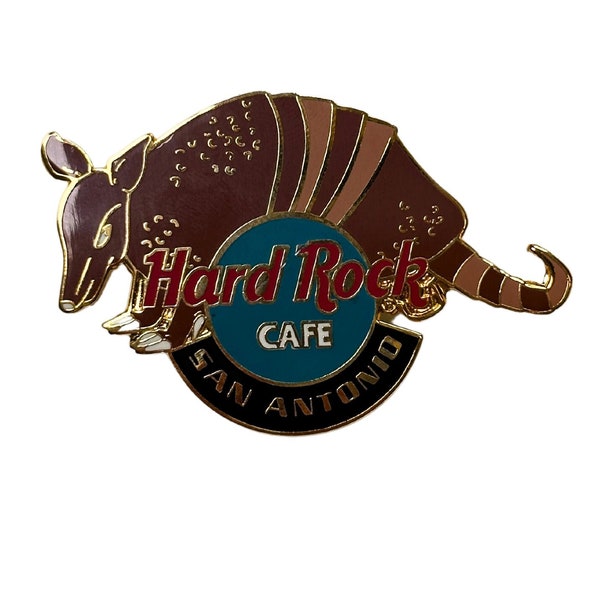Hard Rock Cafe San Antonio  Pin | Vintage Armadillo Enamel Badge | HRC Logo Restaurant Memorabilia