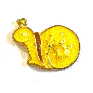 Yellow Snail Pin | Small Vintage Enamel Brooch