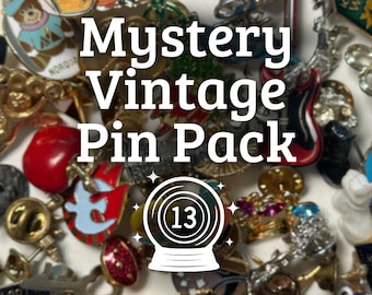 Mystery Bag Vintage Lapel Pins | Blind Pin Pack Collectable Buttons Badges and Pinbacks | NO DUPLICATES