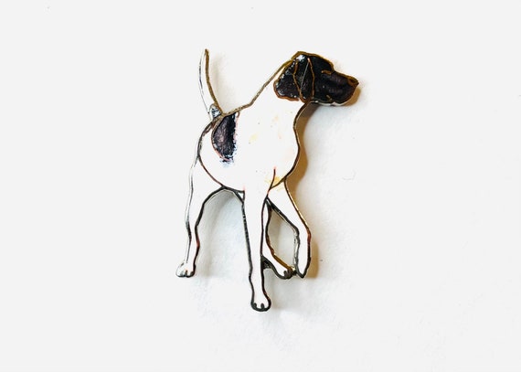 Small Black & White Pointer Pin | Vintage Dog Ena… - image 7