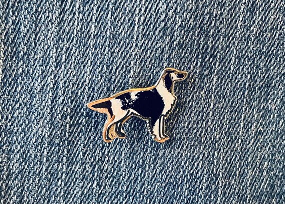 Small Black & White Pointer Pin | Vintage Dog Ena… - image 3
