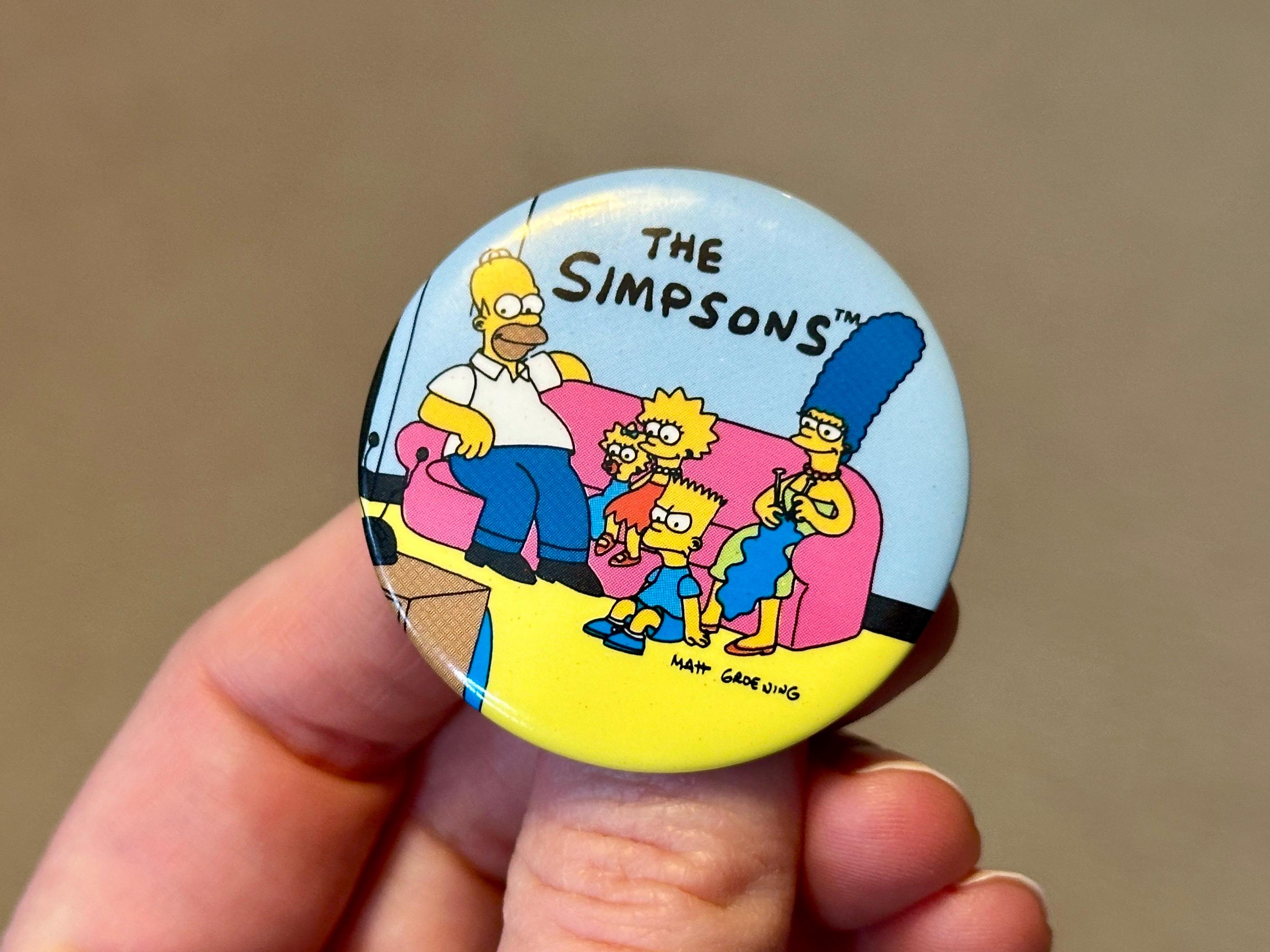 The Simpsons Button | 90's Pin | Vintage TV Cartoon Memorabilia - Etsy
