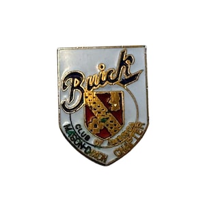 Vintage Buick Club of America Enamel Pin – Mason-Dixon Chapter Badge – Red & White Hard Enamel – Classic Car Collector Pin