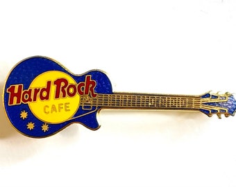Vintage Hard Rock Cafe Guitar Enamel Pin - Blue Les Paul
