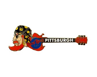 Hard Rock Cafe Pittsburgh Pin | Vintage Pirate Guitar Enamel Pin