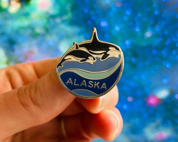 Skagway Alaska Pin | Vintage Purple Artic Iris En… - image 9