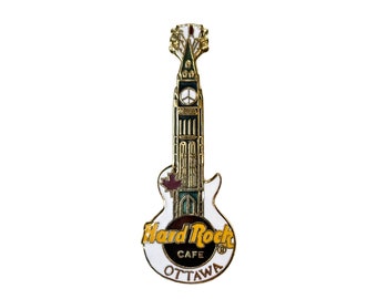 Hard Rock Cafe Ottawa Guitar Pin | Vintage Peace Parliament Tower Canada | HRC Canadian Enamel Pin