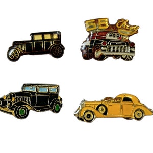 Vintage Automobile Enamel Pin | Cadillac, Chevy, Rolls Royce, and Humber Snipe Lapel Pins
