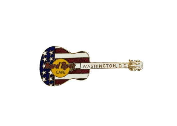 Vintage Hard Rock Cafe Washington D.C. Pin, Stars & Stripes Guitar