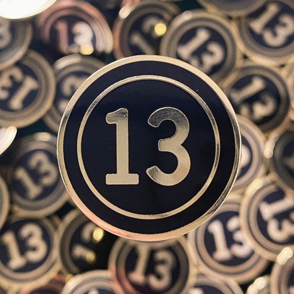 Thirteenth Floor Hard Enamel Pin | Elevator Button, Lucky Number 13