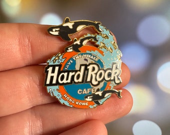 Vintage Hard Rock Cafe Hong Kong Enamel Pin | Save the Whale Orca
