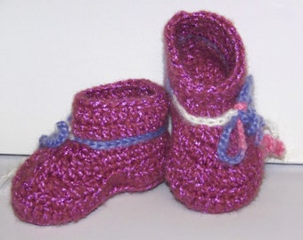 Crocheted Booties 0 to 3 Months