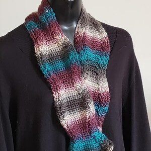 Hand Crocheted Multi Colored Scarf