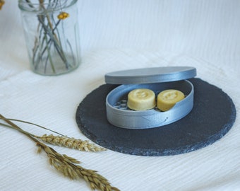 3D Printed oval tin for Lush products - Massage bar tin - Snap to close container - Oval container