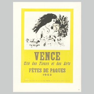 CHAGALL, MARC - Fêtes de Paques, Vence, 1953  - Mourlot - Lithograph - figurative - mid-century modern - print - poster