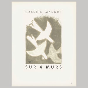 BRAQUE, Georges (Pl.10) Galerie Maeght, Paris, ‘Sur 4 Murs’ 1958 - Mourlot - Original vintage lithograph - mid-century modern - abstract art