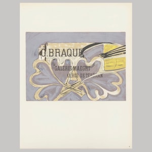 BRAQUE, Georges (Pl. 4) Galerie Maeght, Paris, 1952 - Atelier Mourlot - Original vintage lithograph - mid-century modern - abstract art