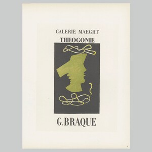 BRAQUE, Georges (PL.5)  &#39;Théogonie&#39; Galerie Maeght, Paris, 1954 - Mourlot - Lithograph - abstract art - mid-century modern