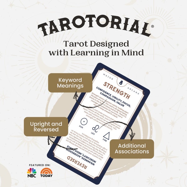 Tarotorial Tarot Training Deck | Tarot for Beginners | FREE USA SHIPPING