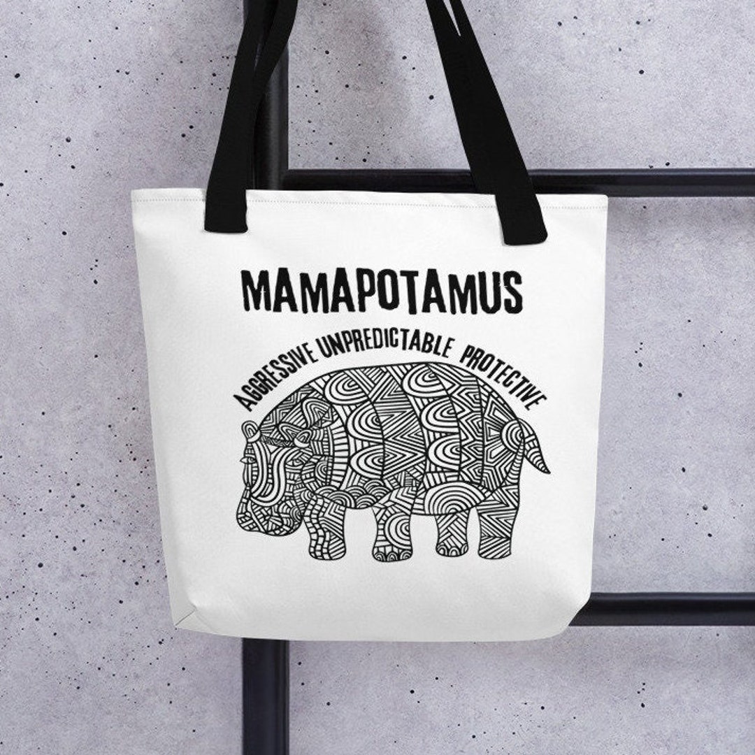 Mamapotamus Tote Hippo Gift Hippo Tote Bag Mama Gift New Etsy
