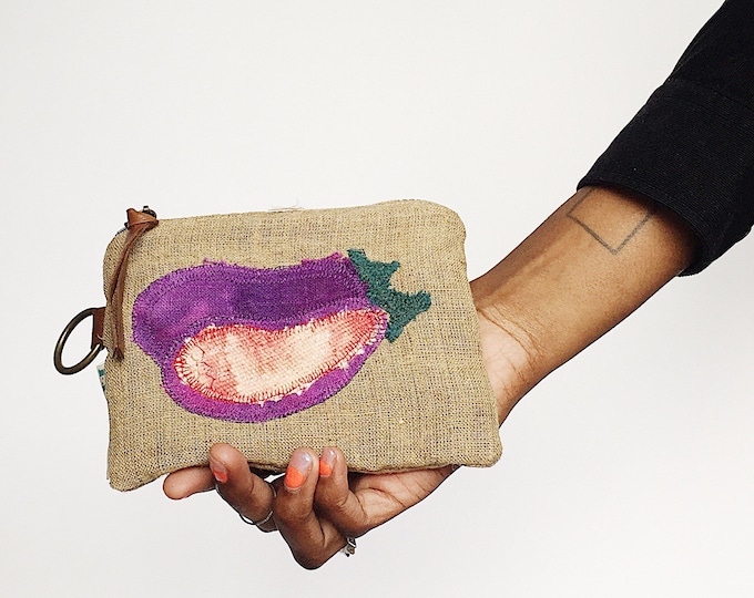 Trendy Eggplant Cardholders - Mudcloth Zipper Pouch by Salvation Pillows