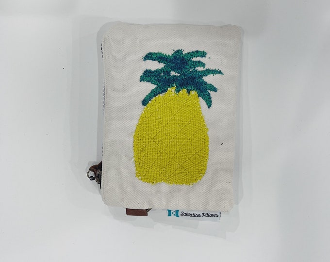 TRENDY Pineapple WALLET-  Mud Cloth zipper pouch by Salvation Pillows