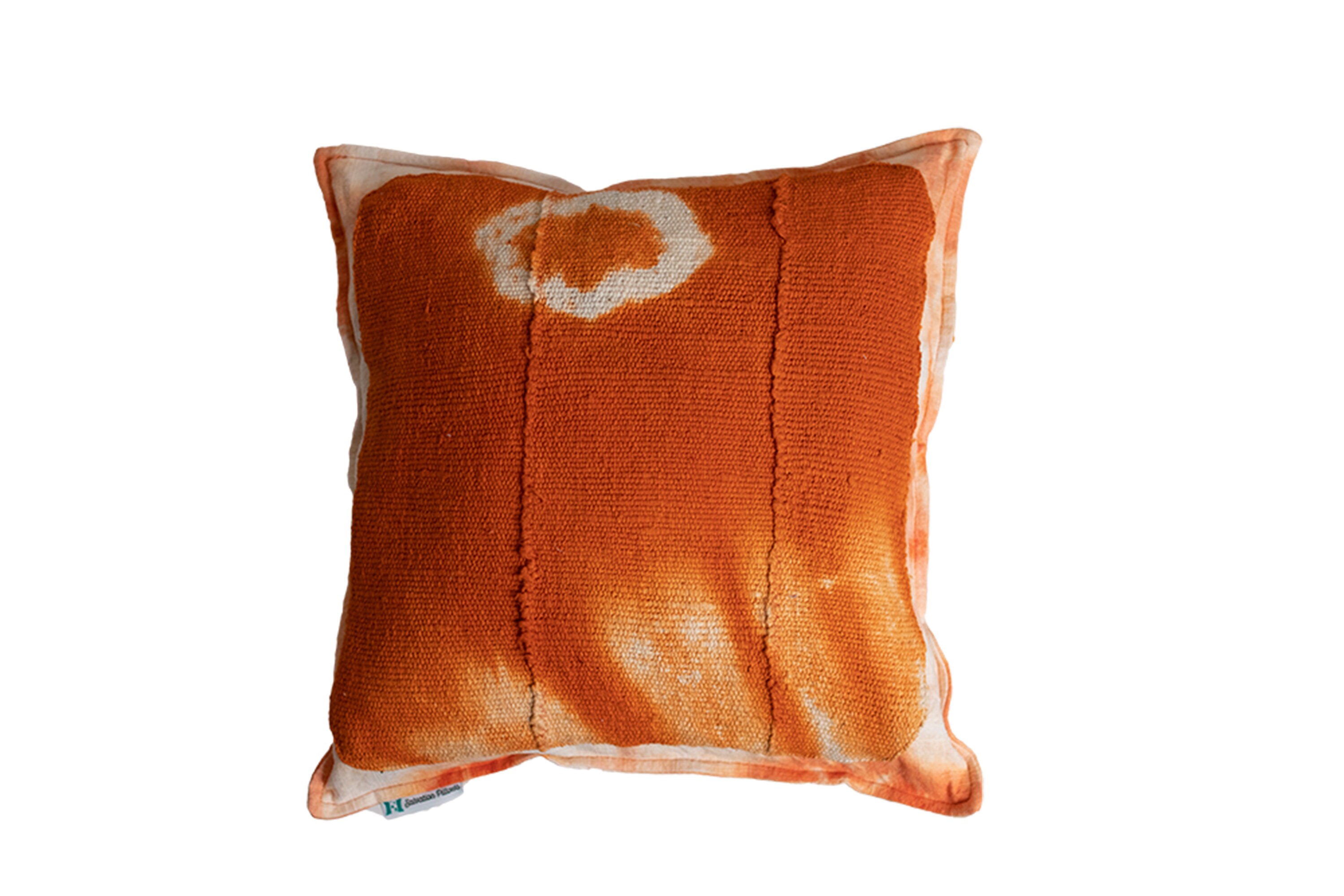 Indigenous Mod Century Pillow Covers Authentic African Orange
