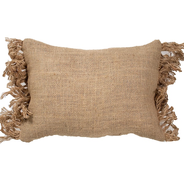 Rustic Edge. Lined Burlap Throw Pillow with INSERT