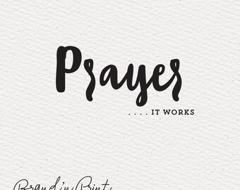 Prayer Works Handmade Lettering Cursive Font ~ Professional Vector Premade Logo ~ Add your Business Name for Website, Business Card or Ads