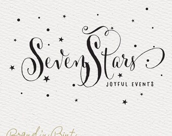 Script Premade Logo Font with Swirls and Glitter ~ Feminine Professional Design ~ website/business cards ~ Wedding Events Shop or Girly Biz