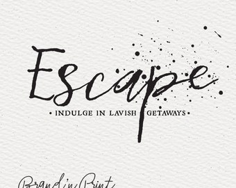 Premade Graphic Designer Elegant Logo with Script Handmade Lettering Font ~ Glitter Logo ~ Vacation Rental Logo ~ Color Coordinated Logo