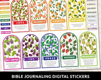 Die Frucht des Geistes, Bibel Journaling Aufkleber zum Ausdrucken, christlicher Glaube, Bibelstudie, Planer, Bibel Aufkleber, Heiliger Geist, Liebe