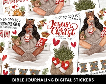 Christ Is the Reason 4 Christmas Bible Journaling Stickers Printable, Diversity, Christian, Planner, Stickers, Bible Tabs, Instant Download