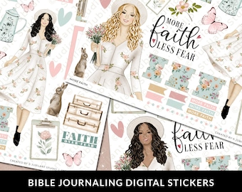 More Faith Bible Journaling Stickers Printable, Diversity, Christian, Bible Study, Planner, Bible Stickers, Bible Tabs, Stickers, 300DPI