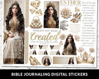 Reina Ester, pegatinas imprimibles para llevar un diario bíblico