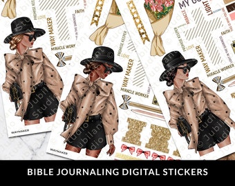 Way Maker, Miracle Worker, Bible Journaling Stickers Printable, Diversity, Faith, Bible Study, Planner, Bible Stickers, Instant Download