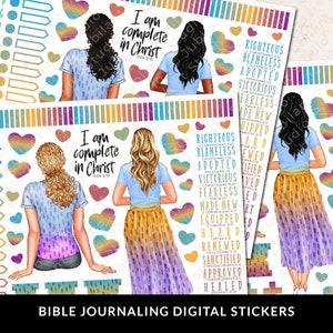 In Christus ben ik bijbeljournaling stickers afdrukbaar, diversiteit, christelijk geloof, bijbelstudie, planner, stickers, bijbeltabs, instant download