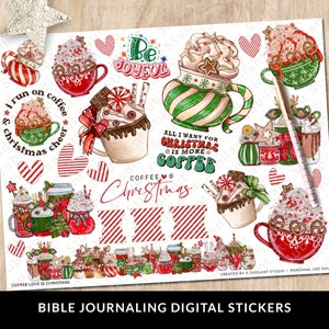 Coffee Love @ Christmas Bible Journaling Stickers Printable, Diversity, Christian Faith, Bible Study, Planner, Bible Tabs, Instant Download