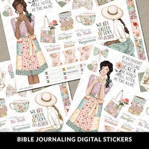 Love Like Jesus Bible Journaling Stickers Printable, Diversity, Christian Faith, Bible Study, Planner, Bible Stickers, Bible Tabs, Stickers