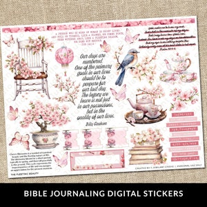 La beauté éphémère - Autocollants pour journal de la Bible, Printemps, Foi chrétienne, étude de la Bible, Agenda, Stickers Bible, Art marginal, Onglets