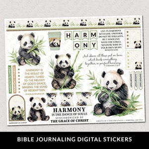 Harmony in Christ Bible Journaling Stickers Printable, Christian Faith, Bible Study, Planner, Stickers, Holy Bible Margin Art, Bible Tabs