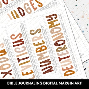 66 Books of the Bible Margin Art - Sand Beach, Bible Journaling, Old & New Testament, Faith Planner, Bible Study Stickers, Instant Download